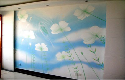 宣汉画墙绘怎么画好白云的蓬松感？