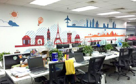 宣汉教你设计办公室墙绘的方法。