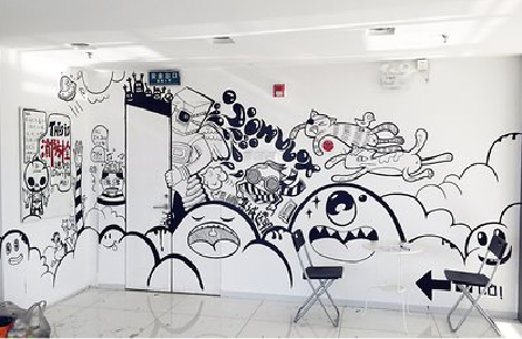 宣汉手绘墙并非传统涂鸦。